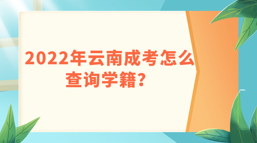 2022年云南成考怎么查詢學籍？