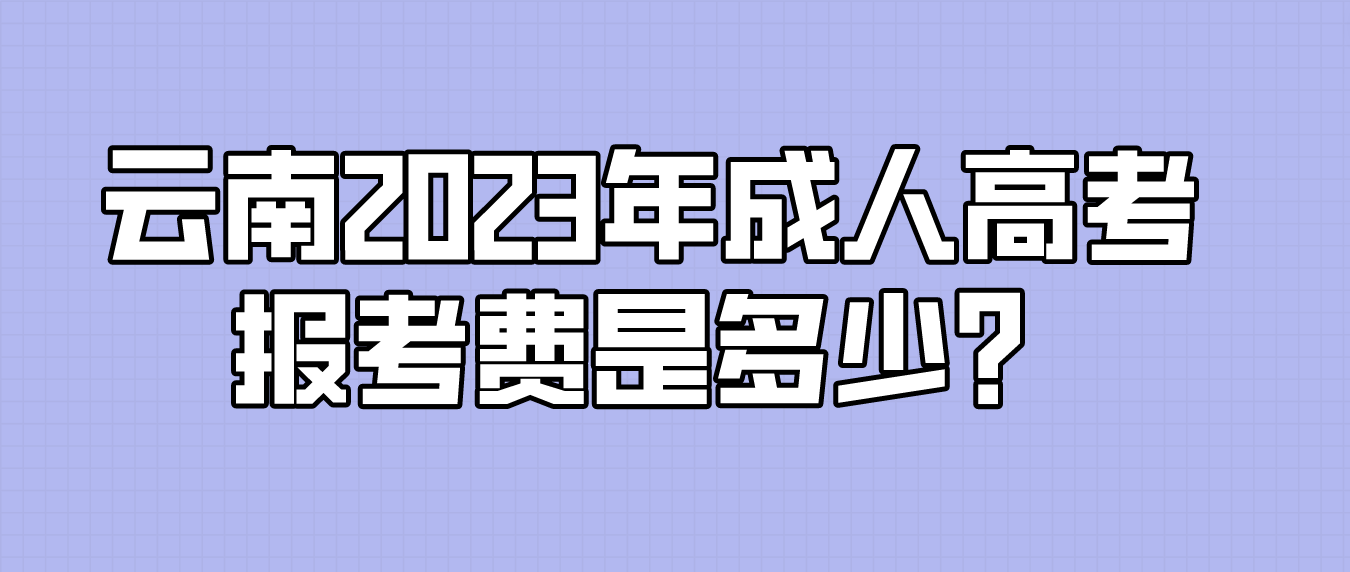 云南2023年成人高考文山報考費是多少？